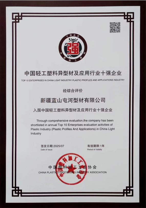 新投集团Lewin乐玩官网型材公司凭借在塑料异型材及应用领域的突出表现一举斩获多项重磅荣誉